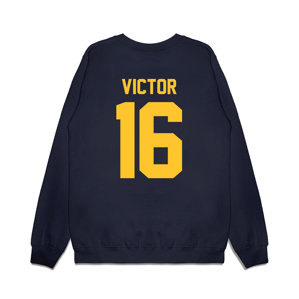 UC Berkeley - NCAA Football : Chris Victor - Vintage Helmet Premium Crewneck Sweatshirt-1