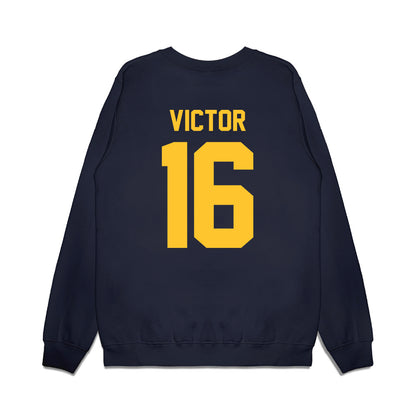 UC Berkeley - NCAA Football : Chris Victor - Vintage Helmet Premium Crewneck Sweatshirt-1