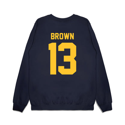 UC Berkeley - NCAA Football : Devin Brown - Vintage Helmet Premium Crewneck Sweatshirt-1