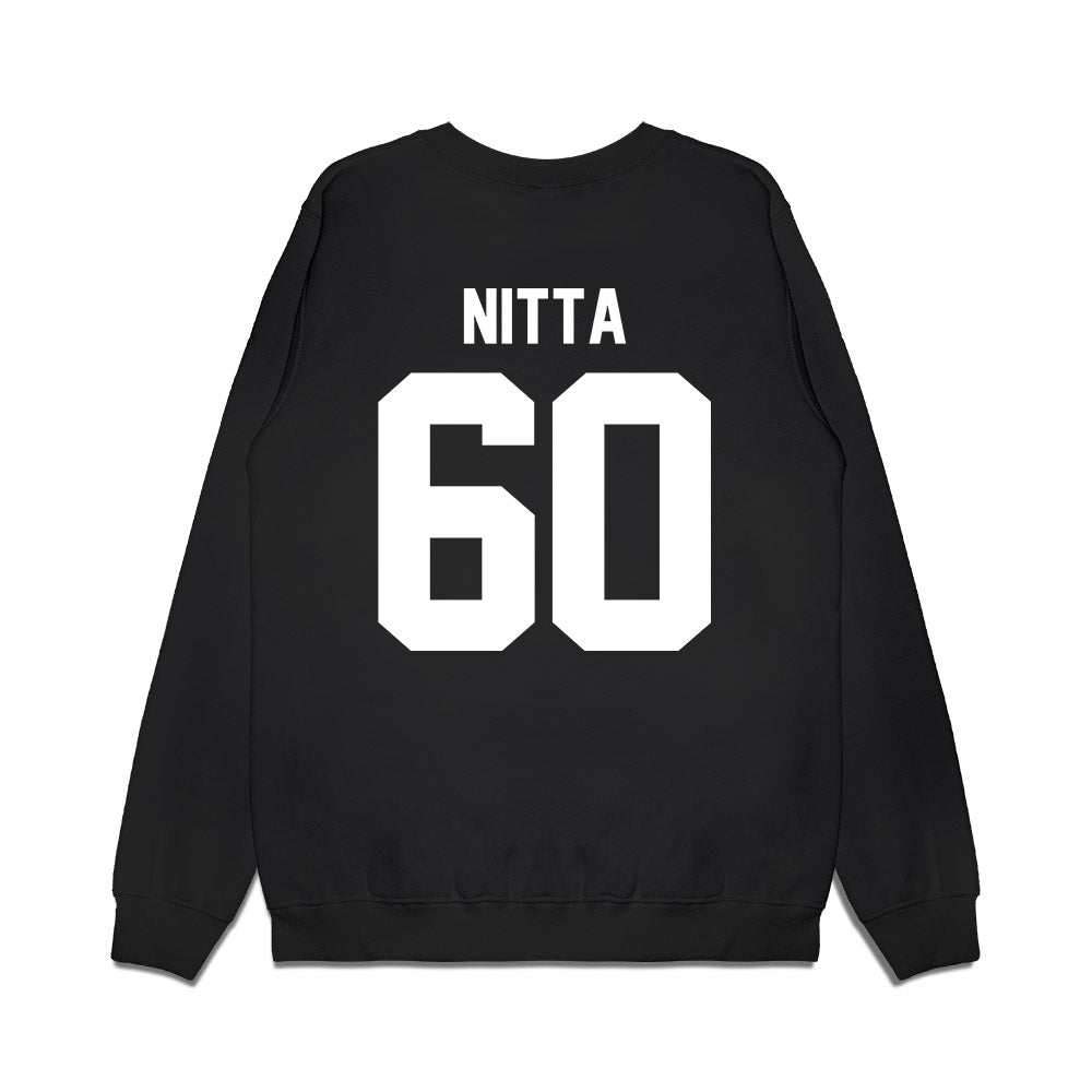 Virginia Tech - NCAA Football : Caleb Nitta - Vintage Helmet Premium Crewneck Sweatshirt-1