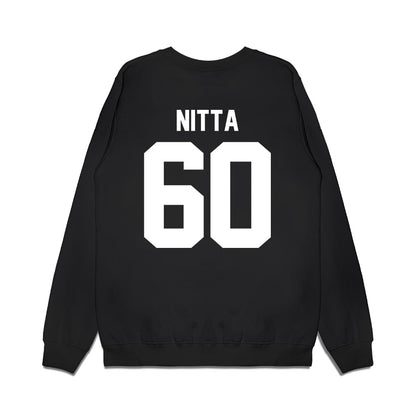 Virginia Tech - NCAA Football : Caleb Nitta - Vintage Helmet Premium Crewneck Sweatshirt-1