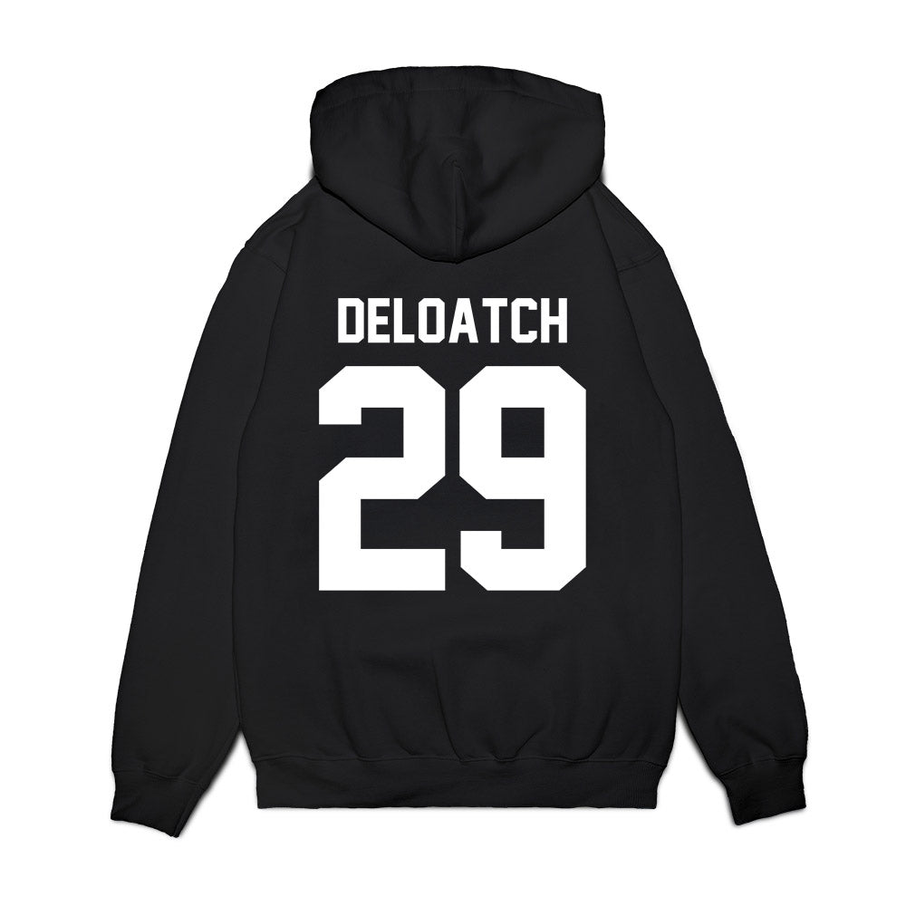 Virginia Tech - NCAA Football : Jahmari DeLoatch - Vintage Helmet Premium Hooded Sweatshirt-1