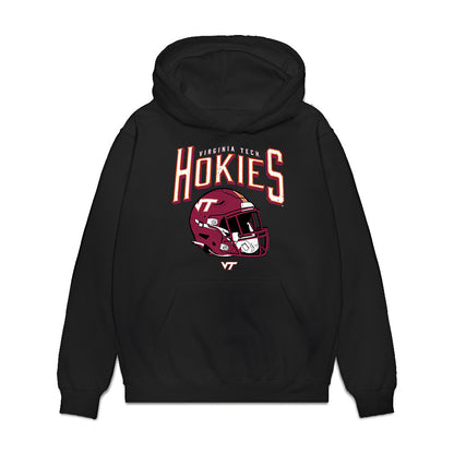 Virginia Tech - NCAA Football : Cade Herdman - Vintage Helmet Premium Hooded Sweatshirt-0