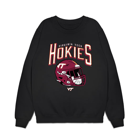 Virginia Tech - NCAA Football : Jahzari Priester - Vintage Helmet Premium Crewneck Sweatshirt-0