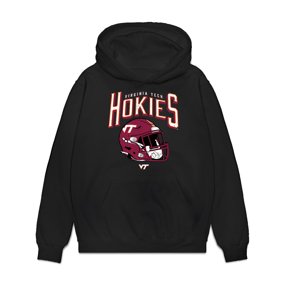 Virginia Tech - NCAA Football : Antwone Santiago - Vintage Helmet Premium Hooded Sweatshirt-0