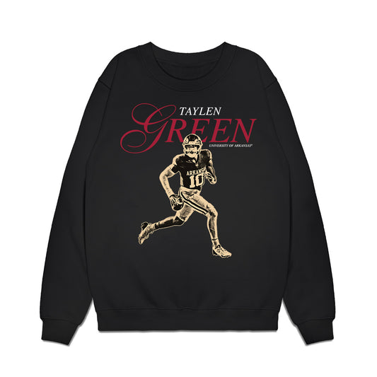 Arkansas - NCAA Football : Taylen Green - Legacy Premium Crewneck Sweatshirt-0
