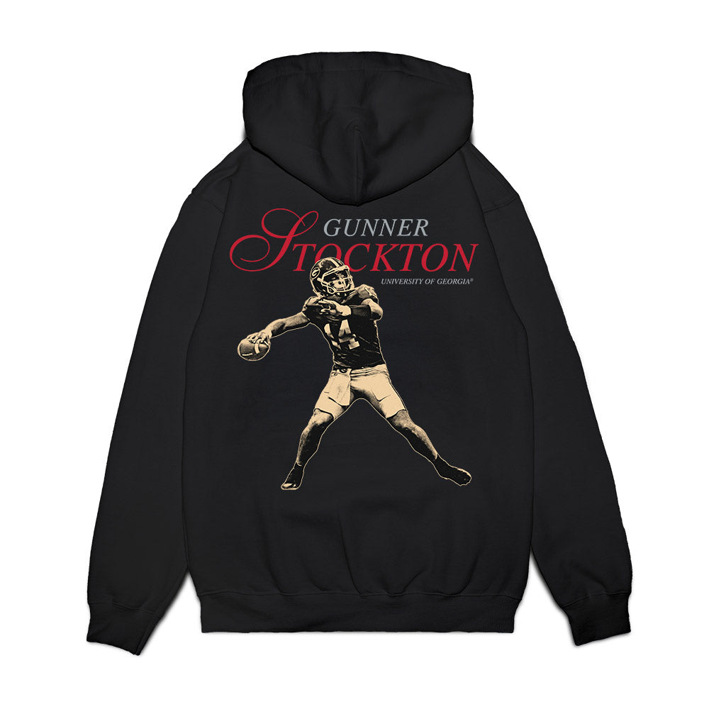 Georgia - NCAA Football : Gunner Stockton - Premium Hooded Sweatshirt-1
