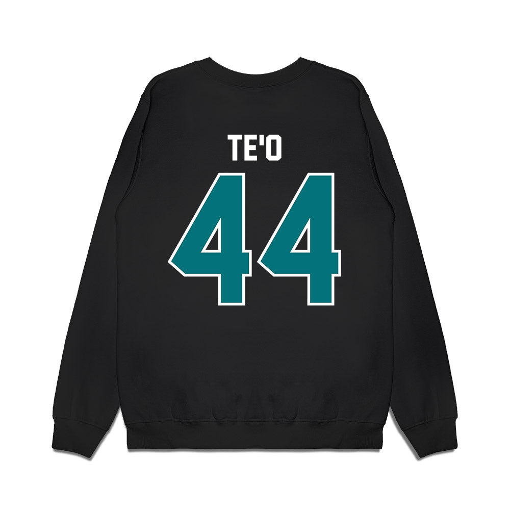 Coastal Carolina - NCAA Football : Malaki Te'o - Vintage Helmet Premium Crewneck Sweatshirt-1