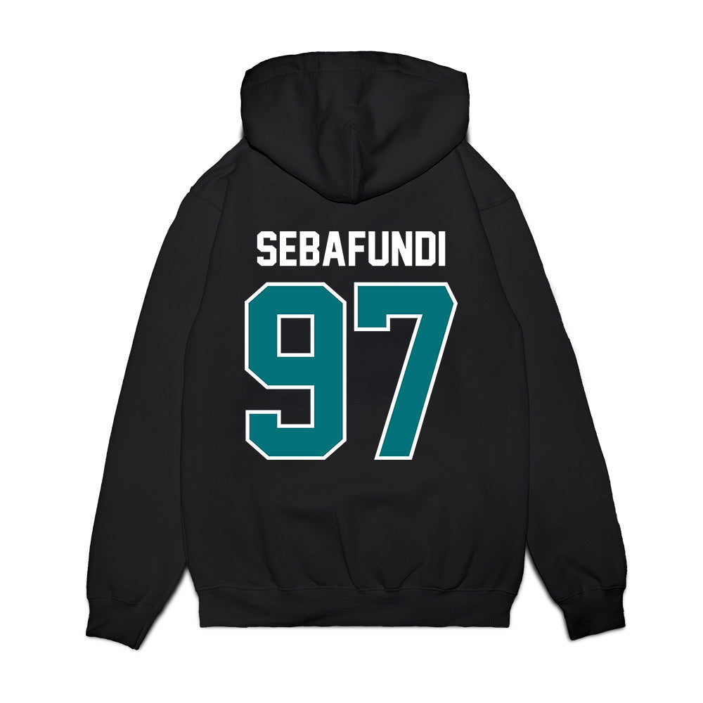 Coastal Carolina - NCAA Football : Emile Sebafundi - Vintage Helmet Premium Hooded Sweatshirt-1