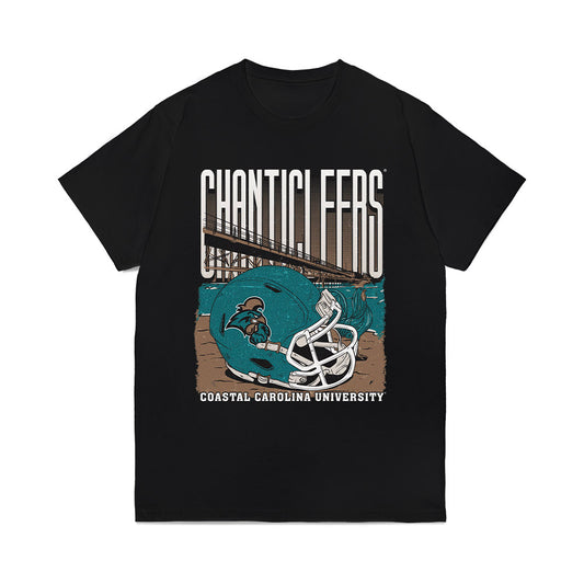 Coastal Carolina - NCAA Football : Dee Perteet - Vintage Helmet Comfort Colors T-Shirt-0