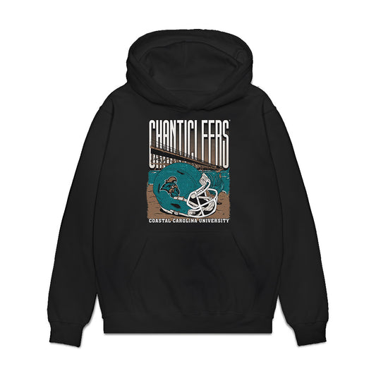 Coastal Carolina - NCAA Football : Brandon Rose - Vintage Helmet Premium Hooded Sweatshirt-0