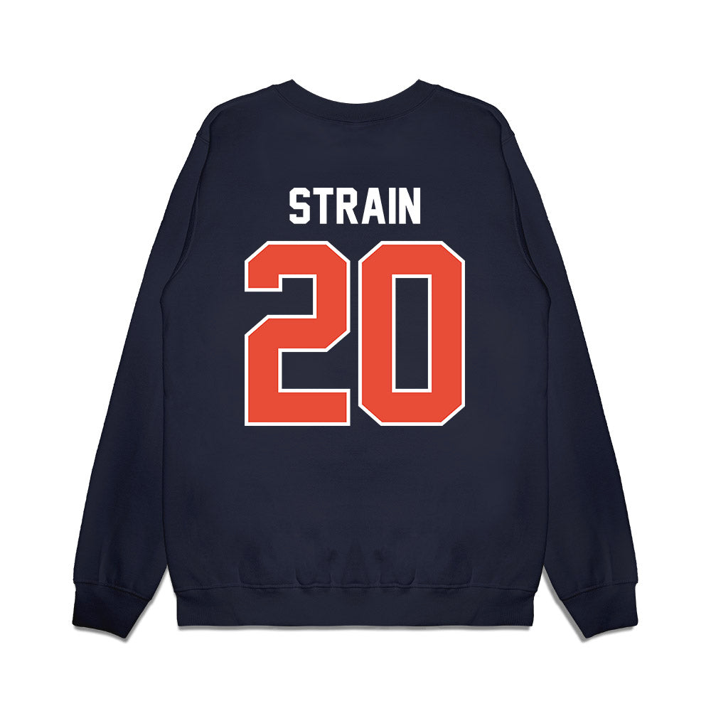 Illinois - NCAA Football : Tyler Strain - Vintage Helmet Premium Crewneck Sweatshirt-1