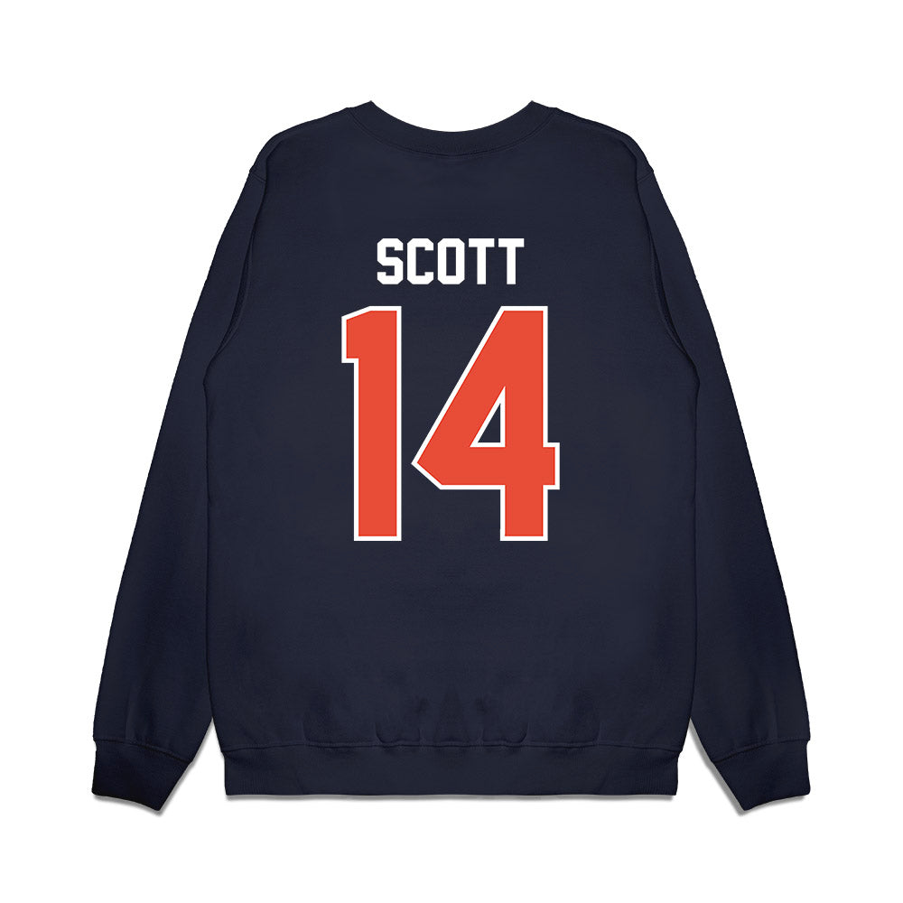 Illinois - NCAA Football : Xavier Scott - Vintage Helmet Premium Crewneck Sweatshirt-1
