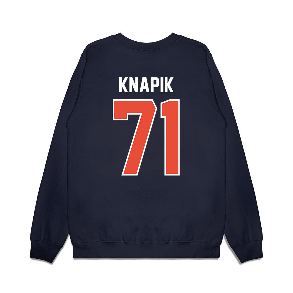 Illinois - NCAA Football : Nathan Knapik - Vintage Helmet Premium Crewneck Sweatshirt-1
