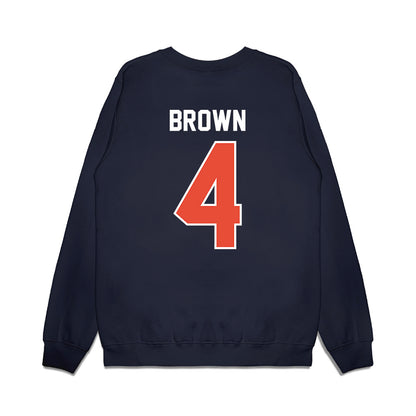 Illinois - NCAA Football : Daniel Brown - Vintage Helmet Premium Crewneck Sweatshirt-1