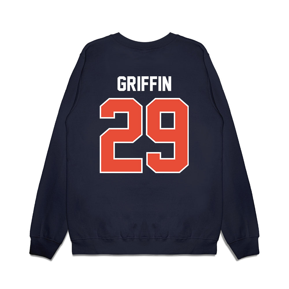 Illinois - NCAA Football : TJ Griffin - Vintage Helmet Premium Crewneck Sweatshirt-1
