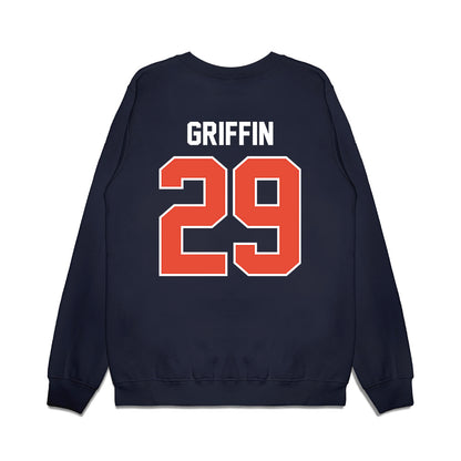 Illinois - NCAA Football : TJ Griffin - Vintage Helmet Premium Crewneck Sweatshirt-1