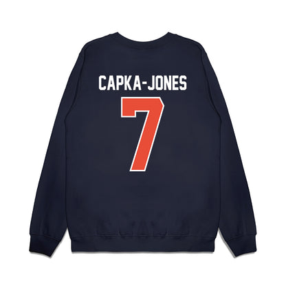 Illinois - NCAA Football : Alexander Capka-Jones - Vintage Helmet Premium Crewneck Sweatshirt-1