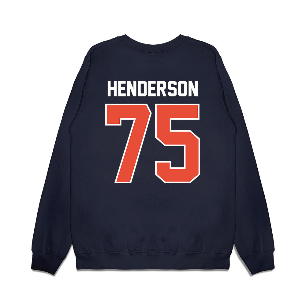 Illinois - NCAA Football : Brandon Henderson - Vintage Helmet Premium Crewneck Sweatshirt-1