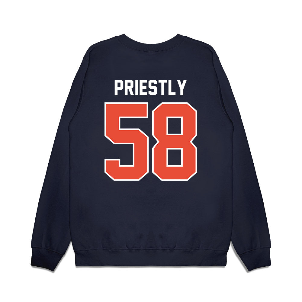 Illinois - NCAA Football : Melvin Priestly - Vintage Helmet Premium Crewneck Sweatshirt-1