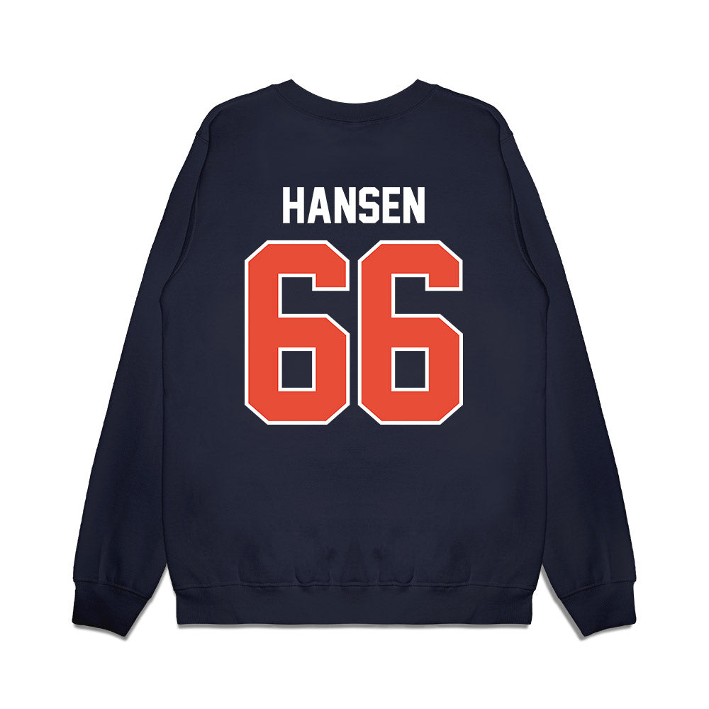 Illinois - NCAA Football : Brandon Hansen - Vintage Helmet Premium Crewneck Sweatshirt-1