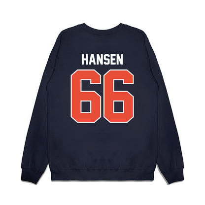 Illinois - NCAA Football : Brandon Hansen - Vintage Helmet Premium Crewneck Sweatshirt-1