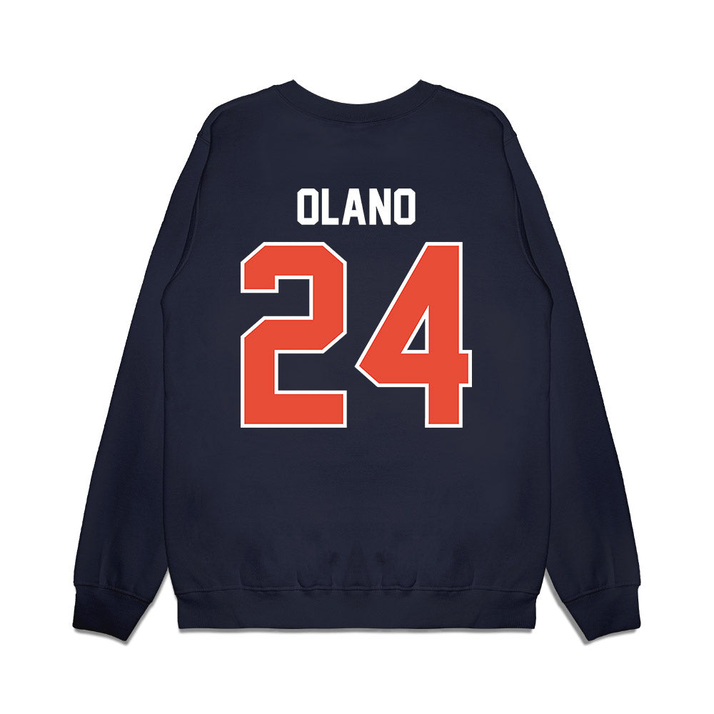 Illinois - NCAA Football : David Olano - Vintage Helmet Premium Crewneck Sweatshirt-1