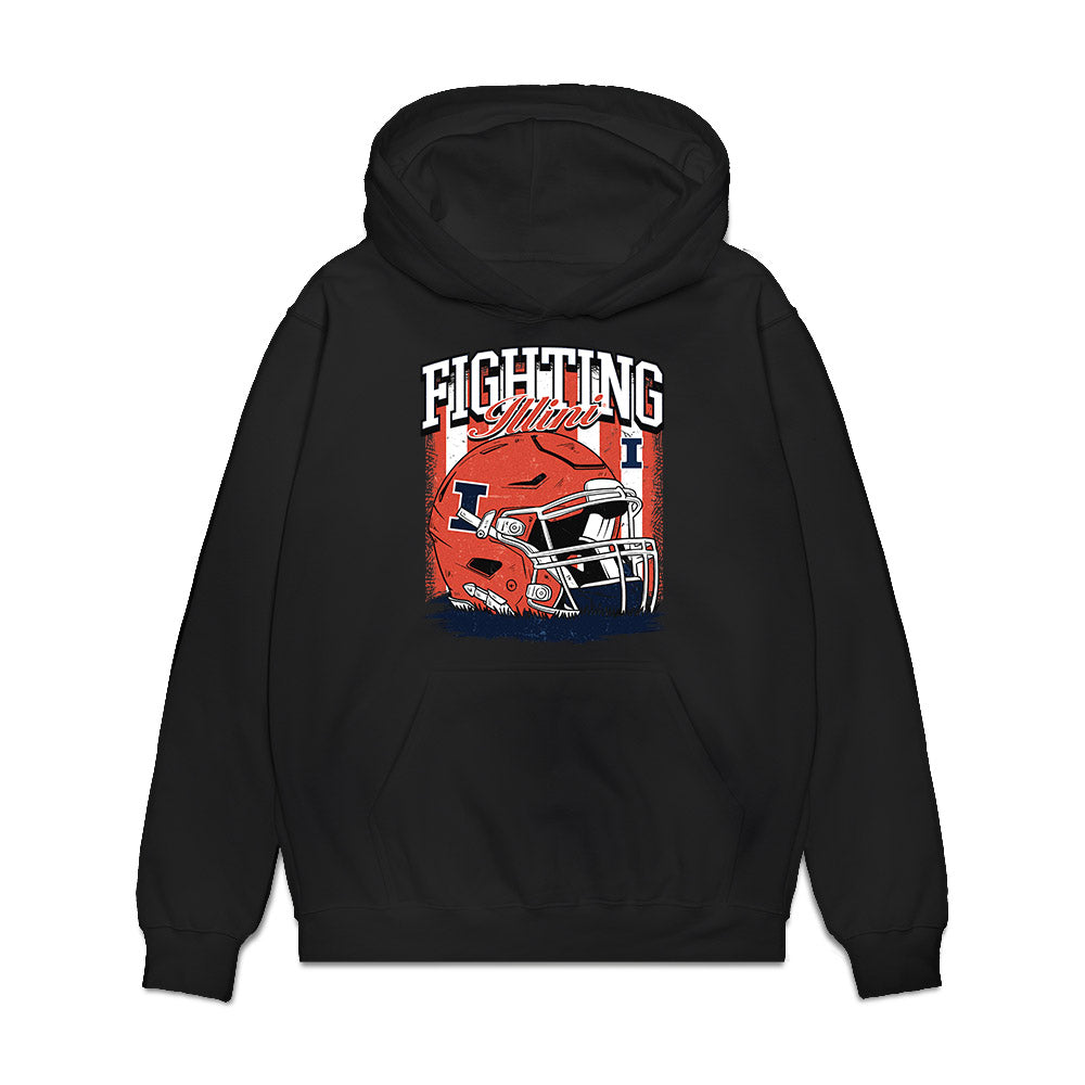 Illinois - NCAA Football : Joshua Gesky - Vintage Helmet Premium Hooded Sweatshirt-0