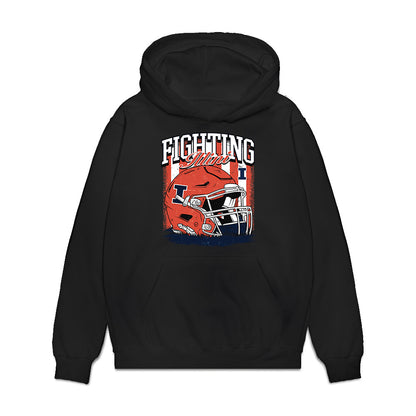 Illinois - NCAA Football : Xavier Scott - Vintage Helmet Premium Hooded Sweatshirt-0