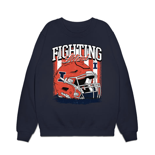 Illinois - NCAA Football : Malachi Hood - Vintage Helmet Premium Crewneck Sweatshirt-0