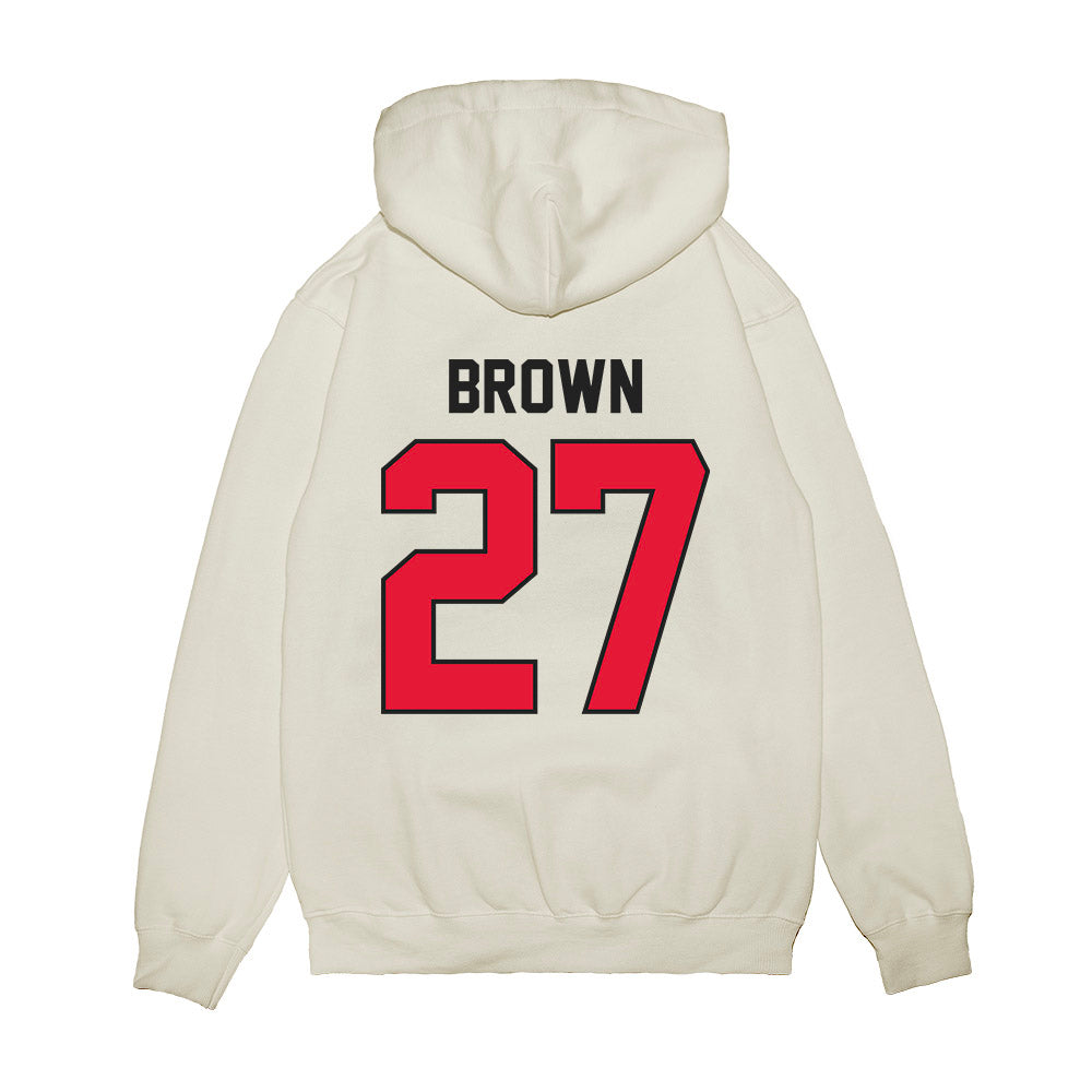 Rutgers - NCAA Football : Samuel Brown - Vintage Helmet Premium Hooded Sweatshirt-1