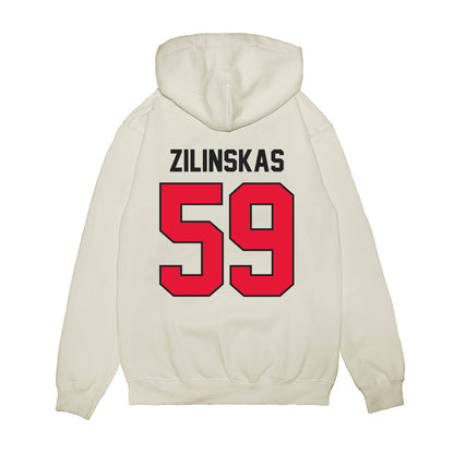 Rutgers - NCAA Football : Gus Zilinskas - Vintage Helmet Premium Hooded Sweatshirt-1
