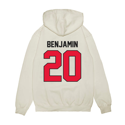 Rutgers - NCAA Football : Ja'shon Benjamin - Vintage Helmet Premium Hooded Sweatshirt-1