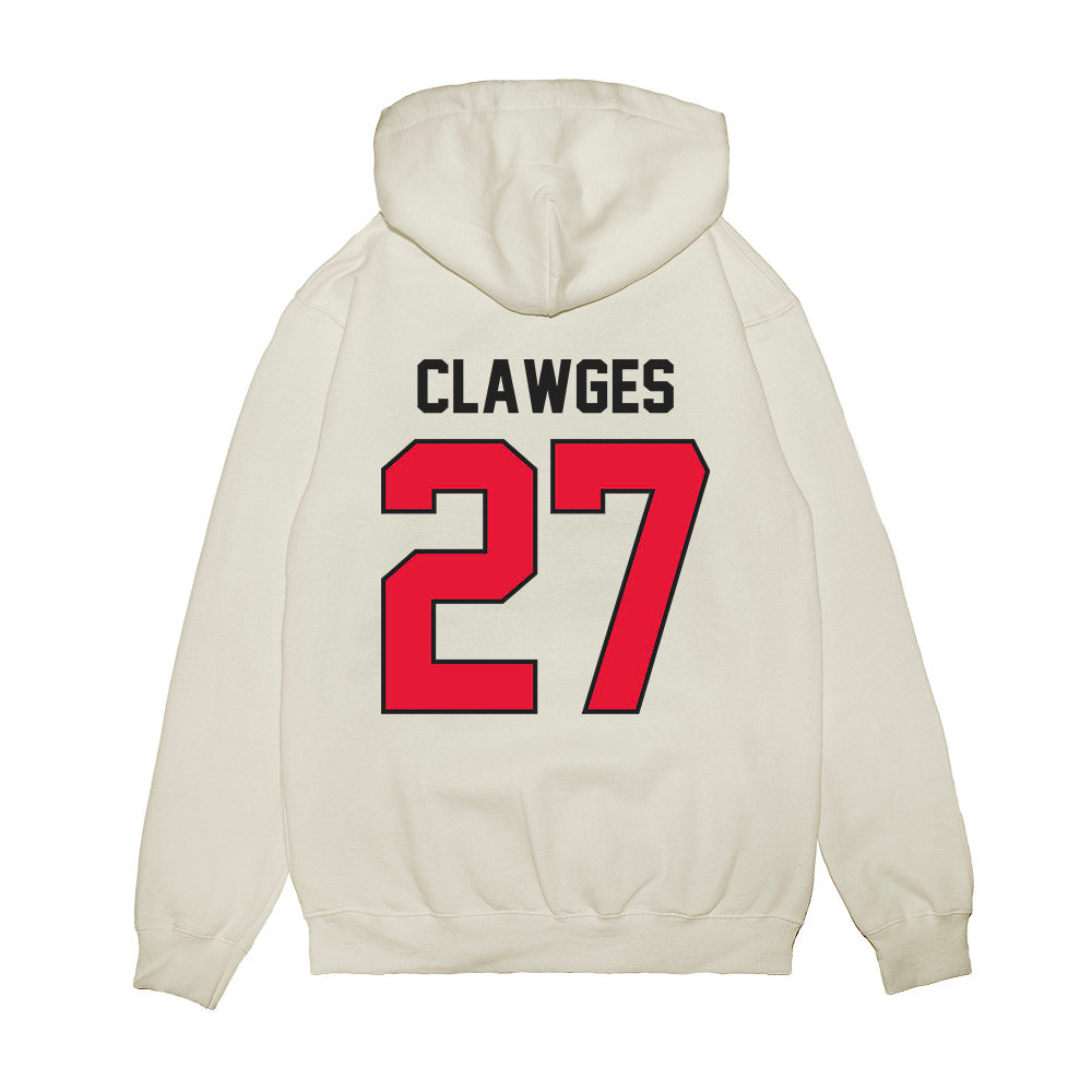Rutgers - NCAA Football : Sage Clawges - Vintage Helmet Premium Hooded Sweatshirt-1