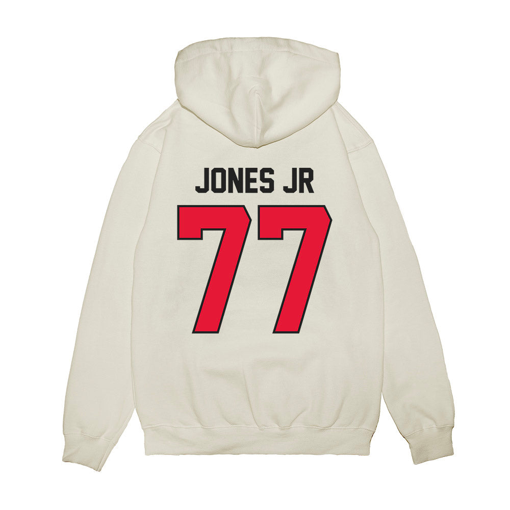 Rutgers - NCAA Football : Kenny Jones Jr - Vintage Helmet Premium Hooded Sweatshirt-1