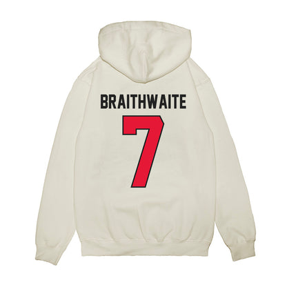 Rutgers - NCAA Football : Dylan Braithwaite - Vintage Helmet Premium Hooded Sweatshirt-1