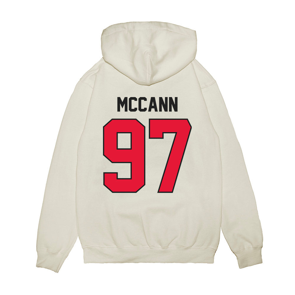 Rutgers - NCAA Football : Riley McCann - Vintage Helmet Premium Hooded Sweatshirt-1