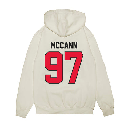 Rutgers - NCAA Football : Riley McCann - Vintage Helmet Premium Hooded Sweatshirt-1