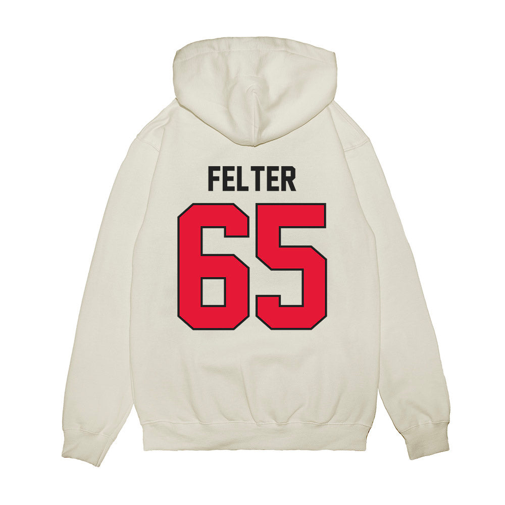 Rutgers - NCAA Football : Bryan Felter - Vintage Helmet Premium Hooded Sweatshirt-1