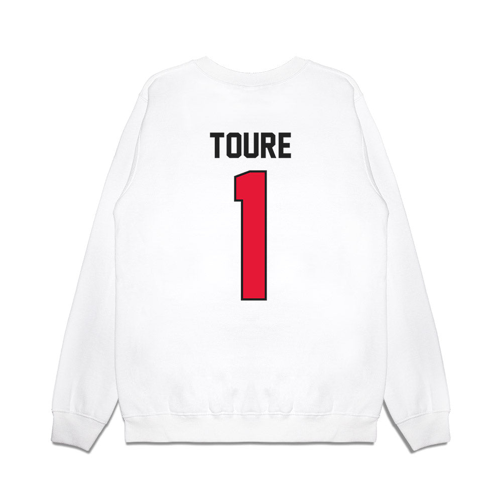 Rutgers - NCAA Football : FamH Toure - Vintage Helmet Premium Crewneck Sweatshirt-1