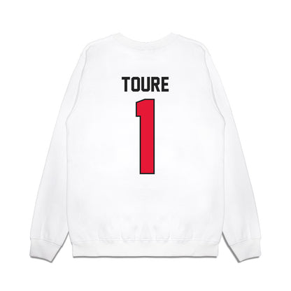 Rutgers - NCAA Football : FamH Toure - Vintage Helmet Premium Crewneck Sweatshirt-1