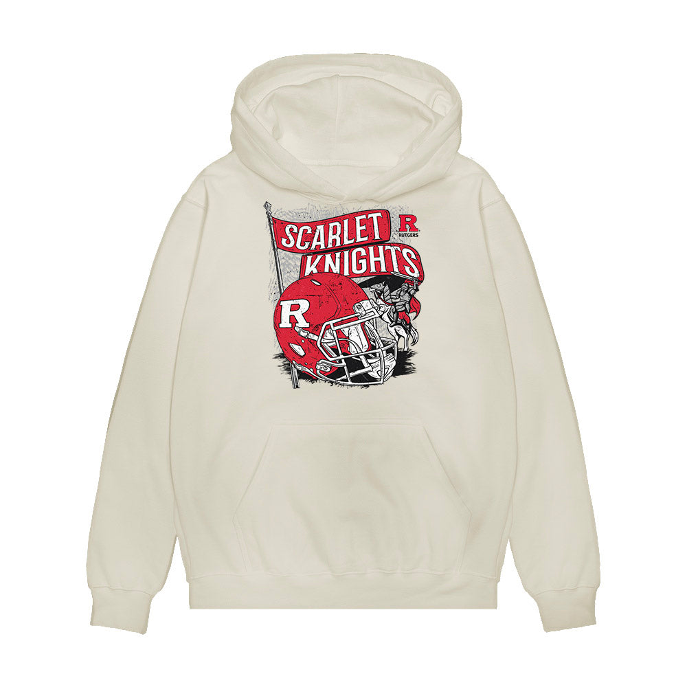 Rutgers - NCAA Football : Ben Rosenblatt - Vintage Helmet Premium Hooded Sweatshirt-0