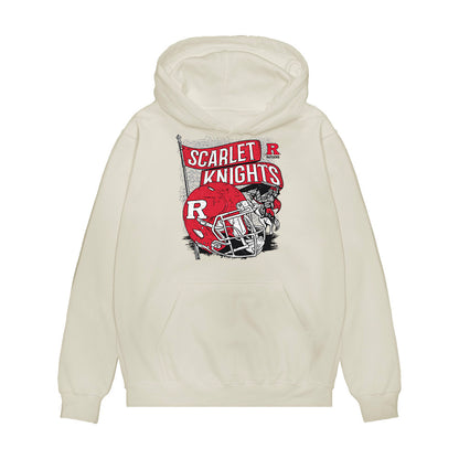 Rutgers - NCAA Football : Ben Rosenblatt - Vintage Helmet Premium Hooded Sweatshirt-0