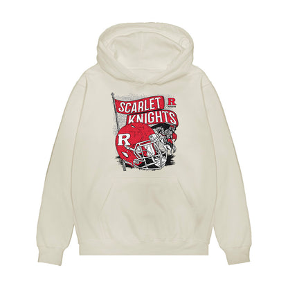 Rutgers - NCAA Football : Logan Blake - Vintage Helmet Premium Hooded Sweatshirt-0