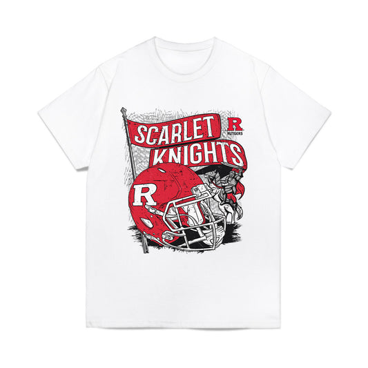 Rutgers - NCAA Football : Kaj Sanders - Vintage Helmet Comfort Colors T-Shirt-0