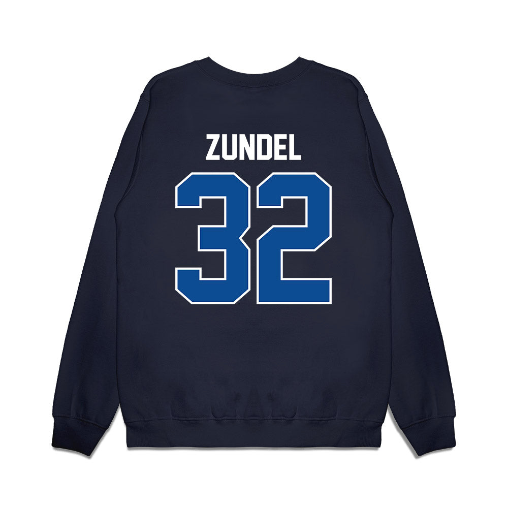 BYU - NCAA Football : Will Zundel - Vintage Helmet Premium Crewneck Sweatshirt-1