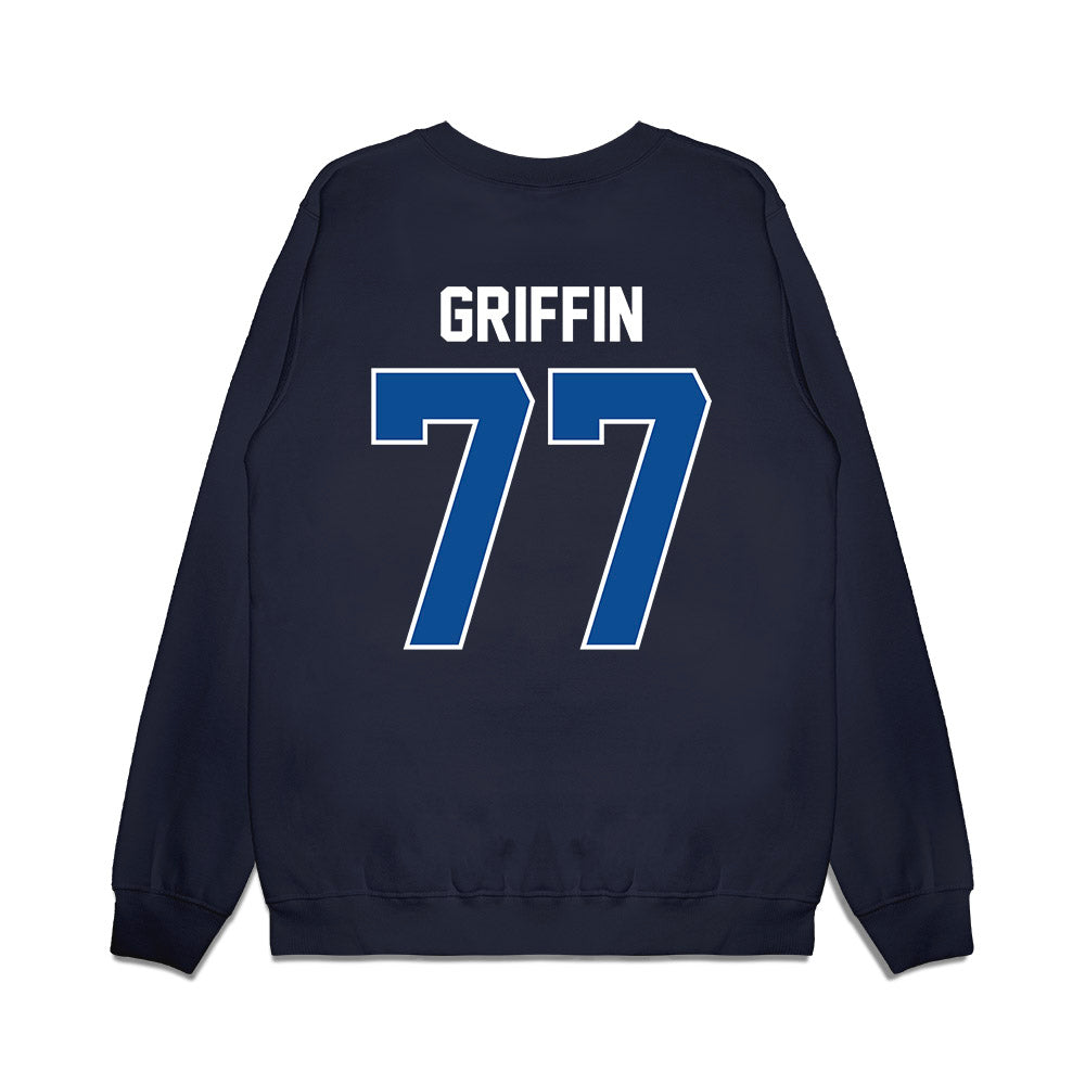 BYU - NCAA Football : Jake Griffin - Vintage Helmet Premium Crewneck Sweatshirt-1