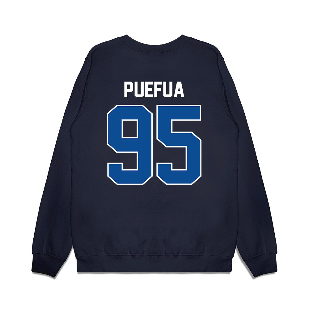 BYU - NCAA Football : Alvin Puefua - Vintage Helmet Premium Crewneck Sweatshirt-1