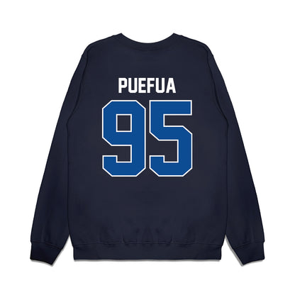 BYU - NCAA Football : Alvin Puefua - Vintage Helmet Premium Crewneck Sweatshirt-1