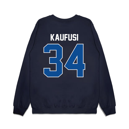 BYU - NCAA Football : Maika Kaufusi - Vintage Helmet Premium Crewneck Sweatshirt-1